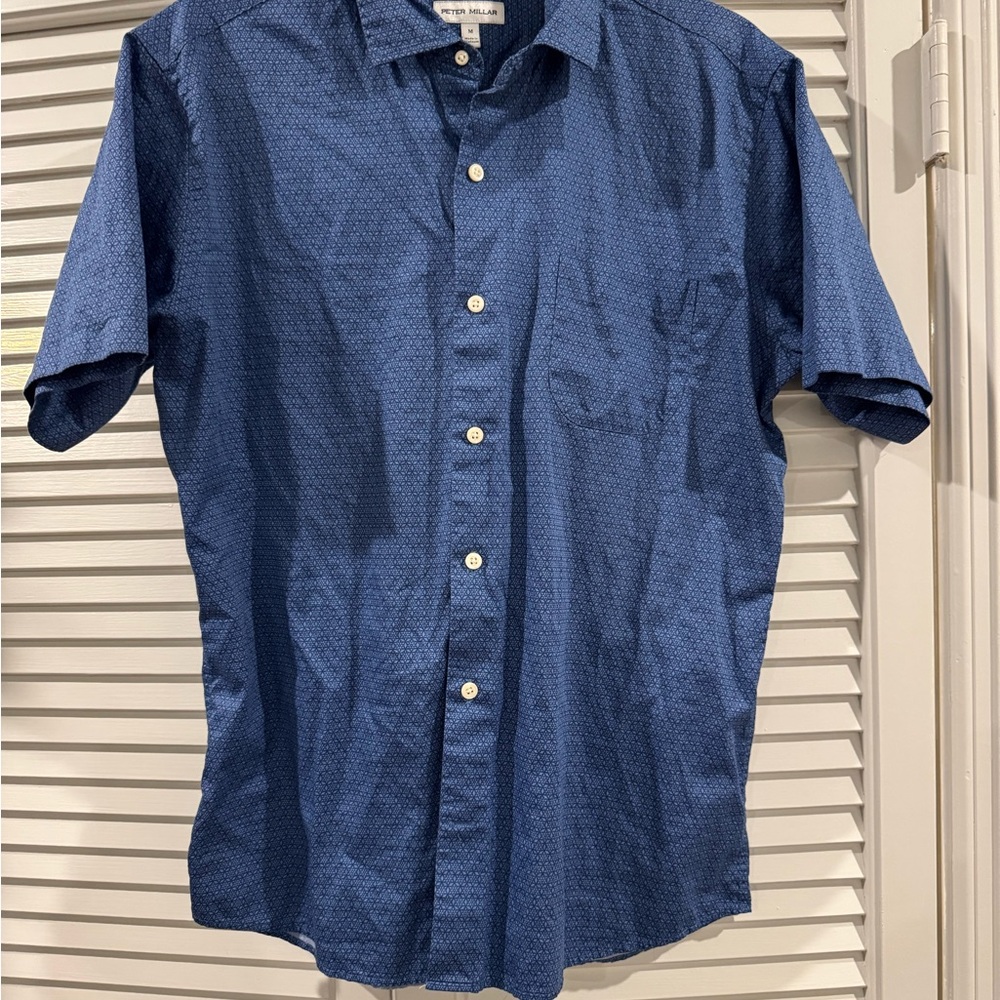 Peter Millar Navy Button Down Shirt - image 1
